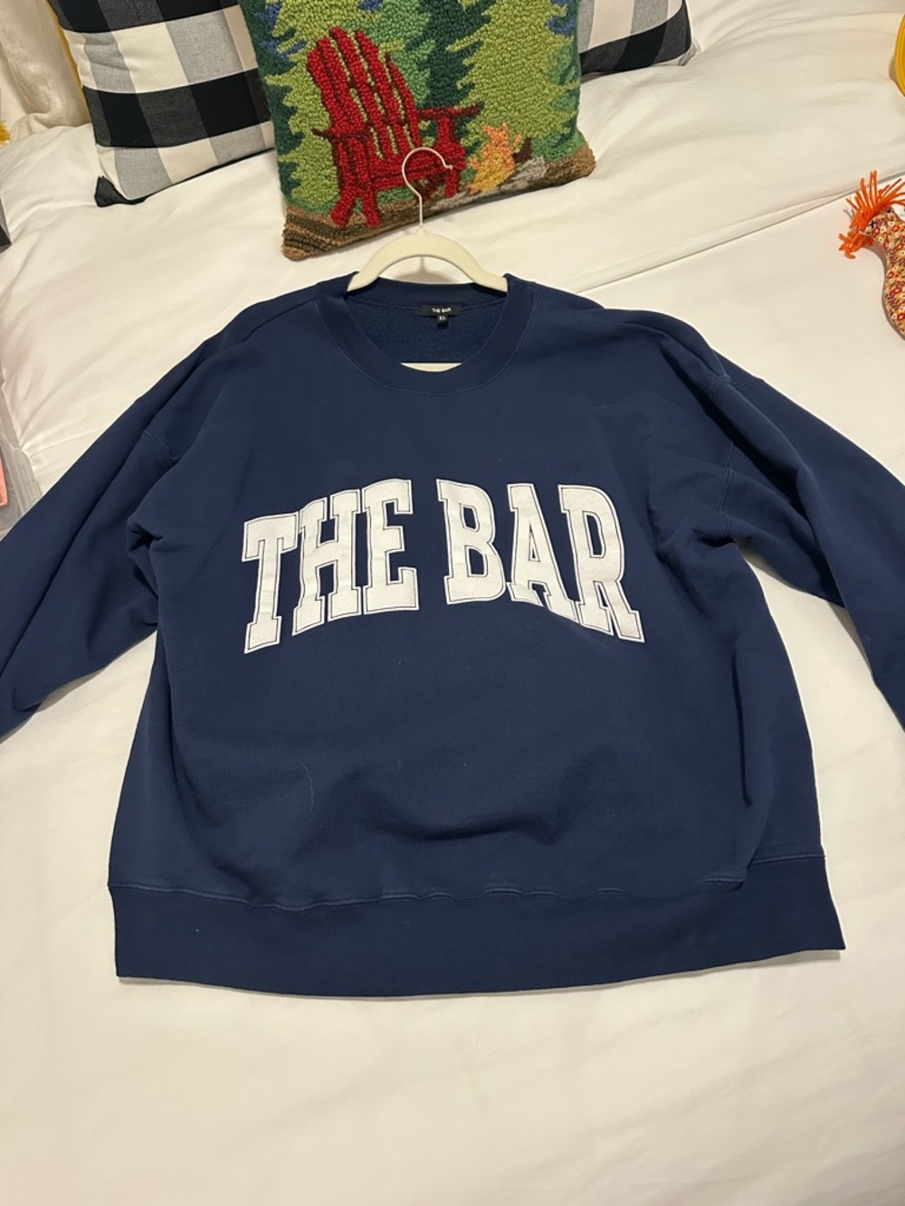 The Bar Sweatshirt- Navy and White
